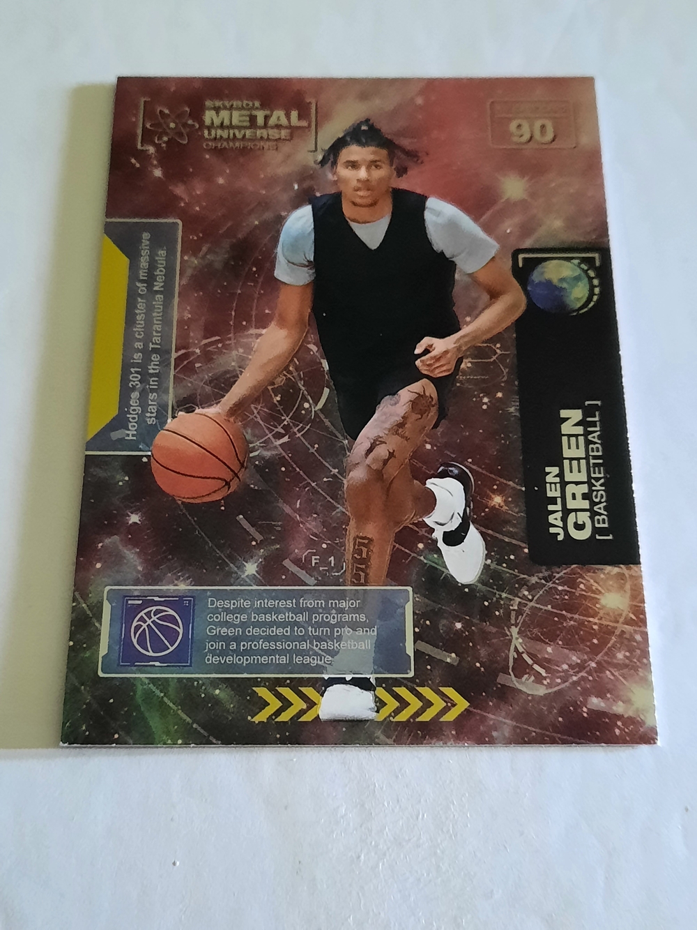 Jalen Green Basketball Metal Universe Trading Card - Red/Brown/Black